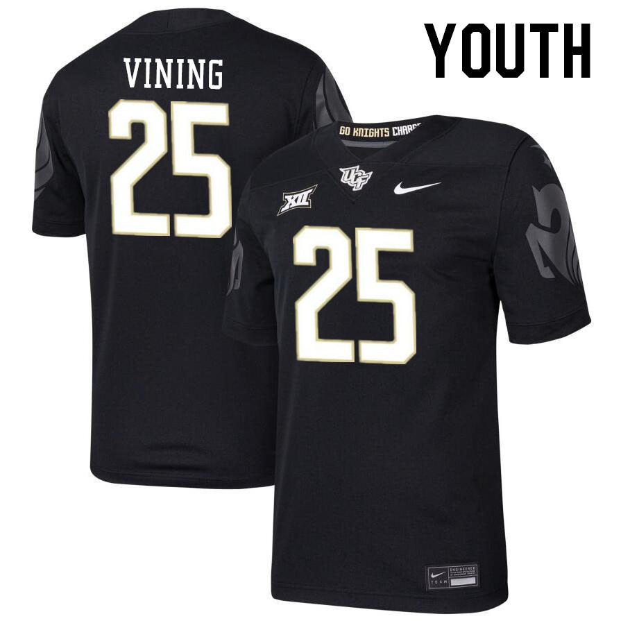 Youth #25 Camden Vining UCF Knights Big 12 Conference College Football Jerseys Stitched-Black